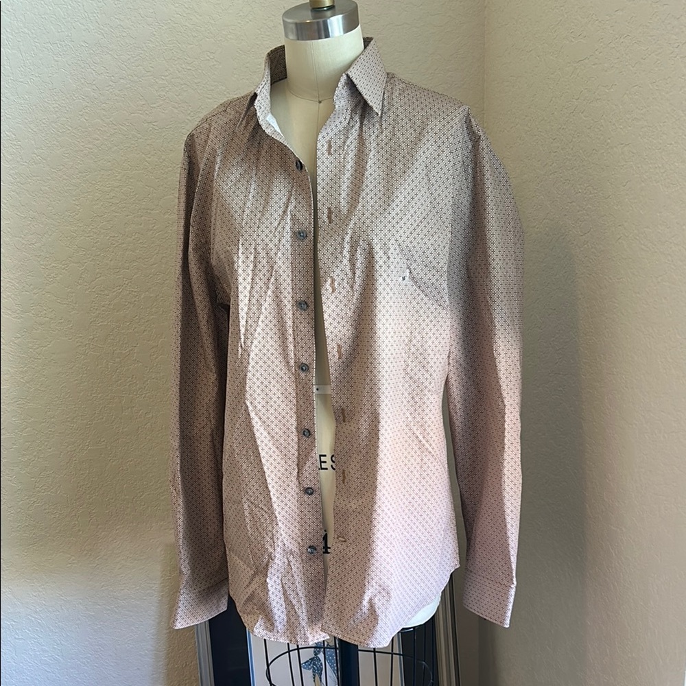 Brown Polka Dot Button-Up Shirt